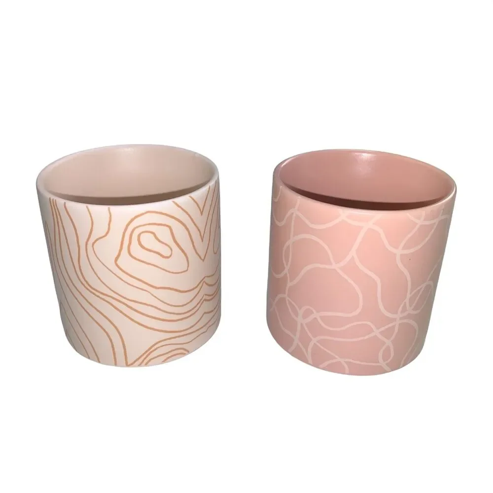 Whitney Kerney Causebox Set of 2 Abstract Coffee Tea Mugs Cups